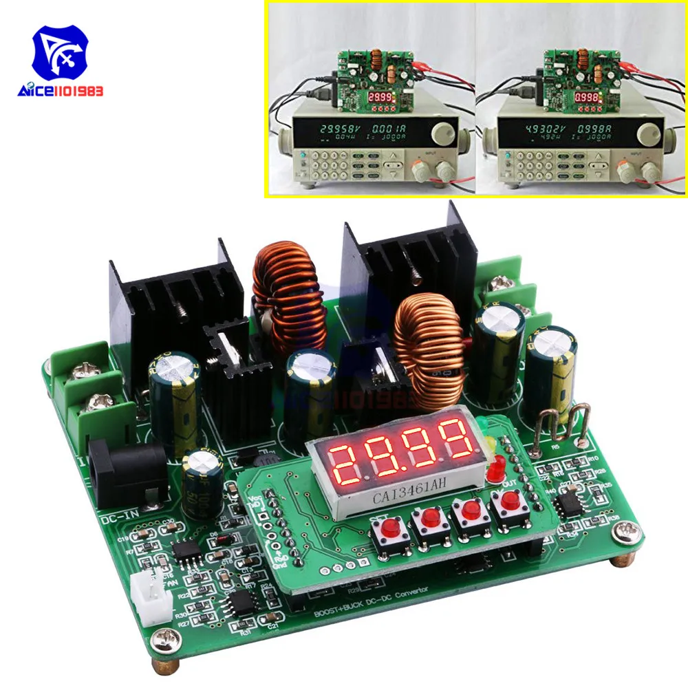 Diymore CC/CV DC 10 40V to 0 38V Step Up/Down Boost Buck Converter Module Солнечная зарядная плата светодиодный