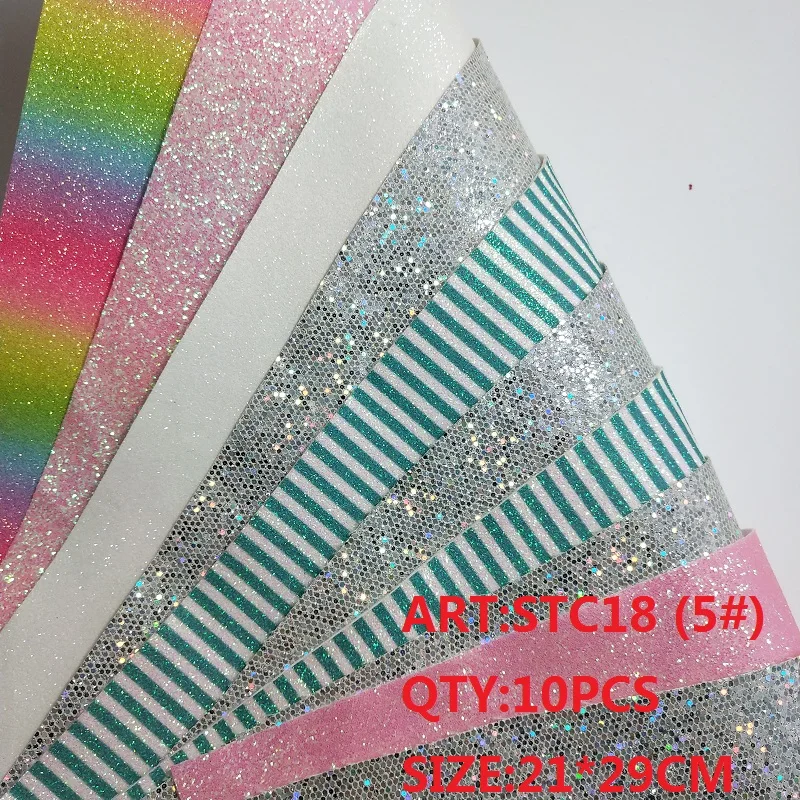 Прозрачный запас 1 комплект (10 шт.) 21X29 см Alisa Glitter Cuero Sintetico Leather для