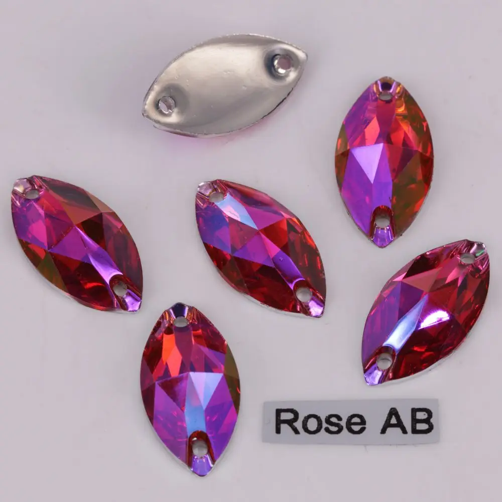 Rose AB Хорошее качество 6x12,7x15,9x18,11x24,17x32 мм Цвета AB маркиза с плоской задней частью смолы на камнях - Цвет: Rose AB