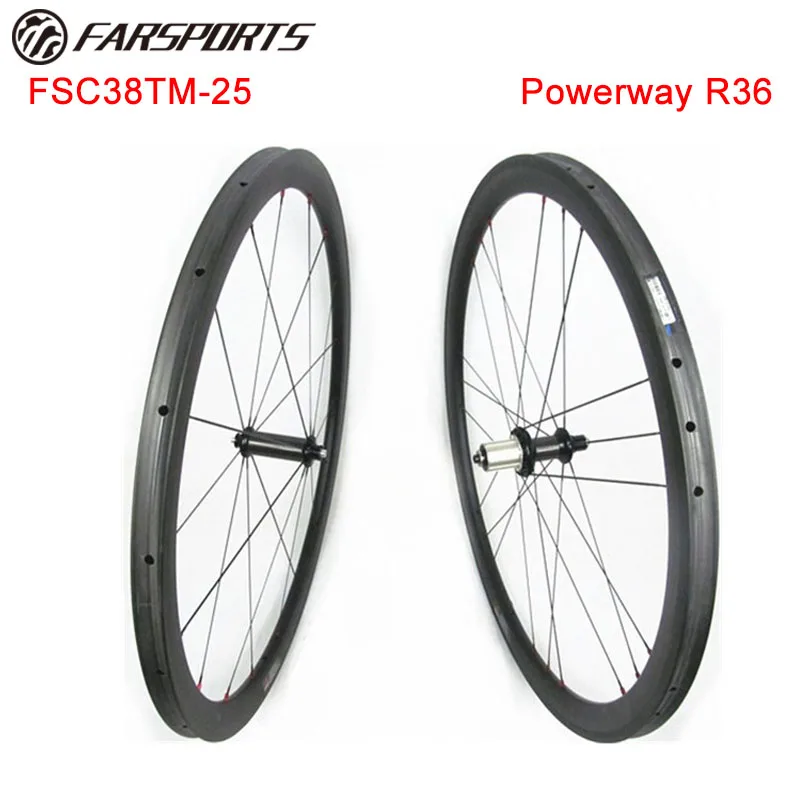 

High Pro carbon wheelset 38mmx25mm tubular rims road bike wheels for racing Full carbon fiber chinese road wheels Farsports