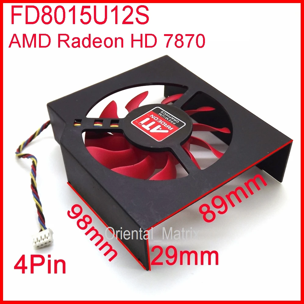Кулер FD8015U12S 75 мм 12 В 0 5a с 4 проводами для видеокарт кулер MSI R7950 AMD/ATI Radeon HD 7870