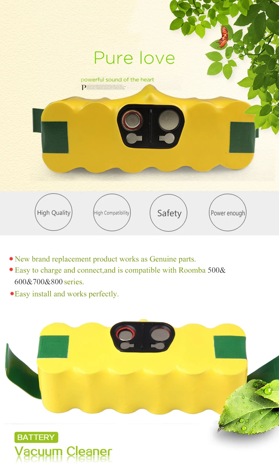 ELEOPTION 14,4 В 4500 мА/ч, Батарея пакет для iRobot Roomba 560 530 510 562 550 570 500 581 610 620 630 650 780 532 770 760 860 870