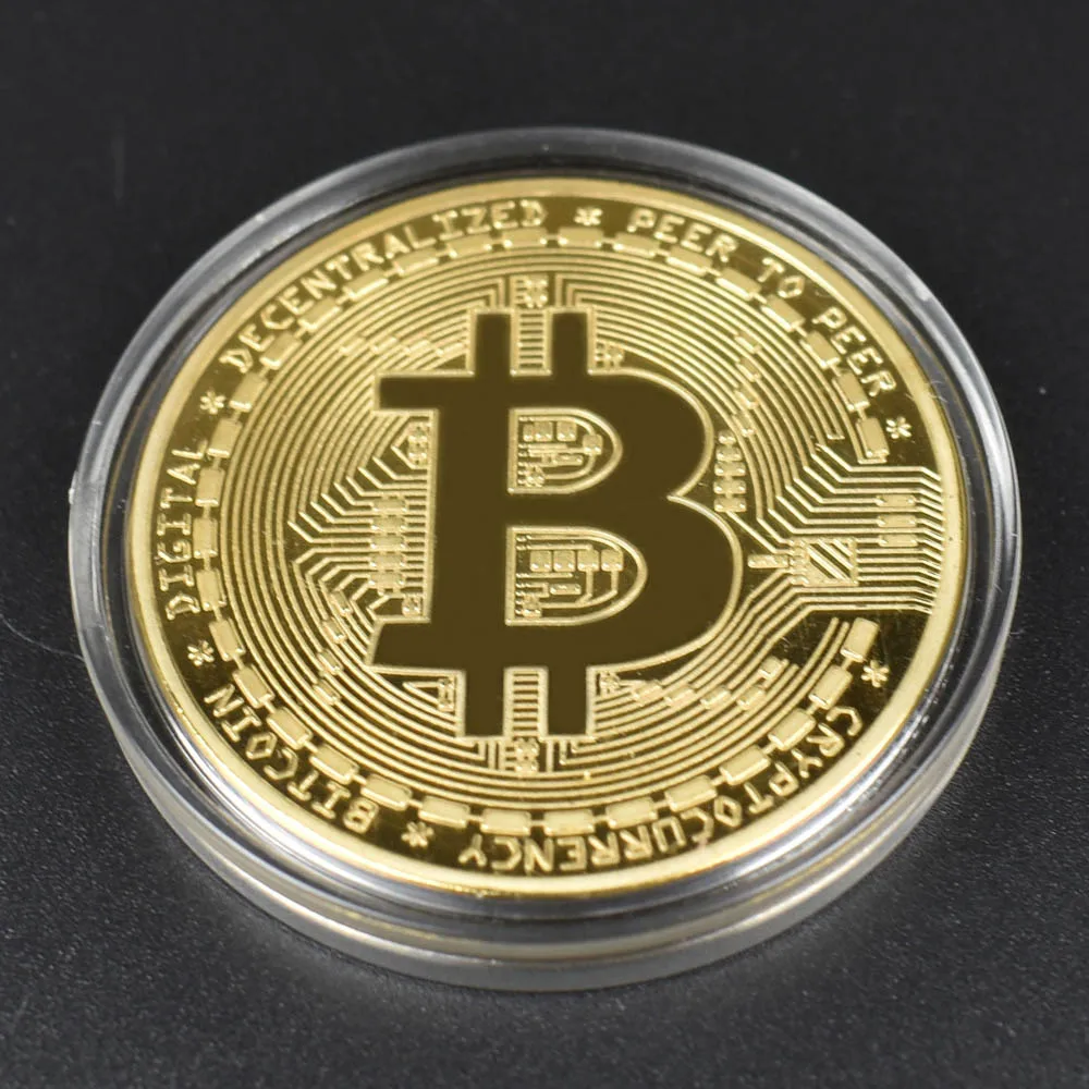 Gold Bitcoin 1 шт. горячая Распродажа дешевая Золотая монета Биткоин с пластиковой оболочкой битная монета BTC криптовалюта физическая металлическая монета для сортировки - Цвет: Gold Bitcoin