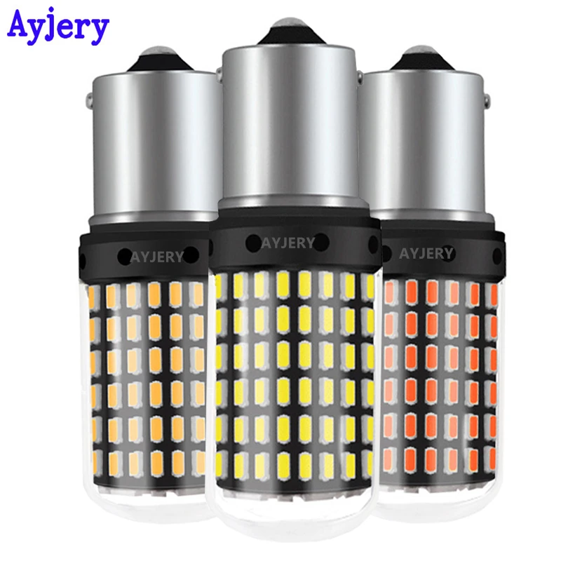 AYJERY новейший! 2 шт. 22 Вт без гипервспышки 1156 BA15S T20 7440 W21W Canbus 144 SMD 3014 белый красный