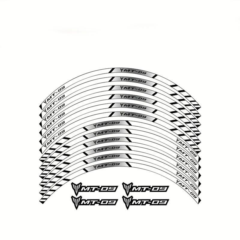 

Motorcycle Wheel Decals Stickers Set Rim Stripes Laminated For YAMAHA MT09