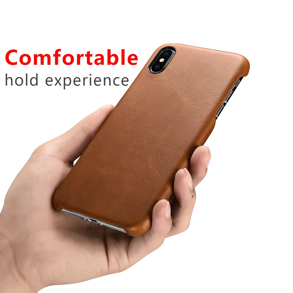 Оригинальный чехол icarer из натуральной кожи для iPhone XS MAX Винтажный задняя крышка