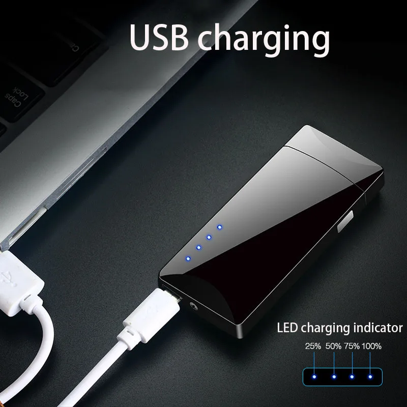Новое зеркало двойная дуга плазменная Зажигалка USB Сенсорная сенсорная
