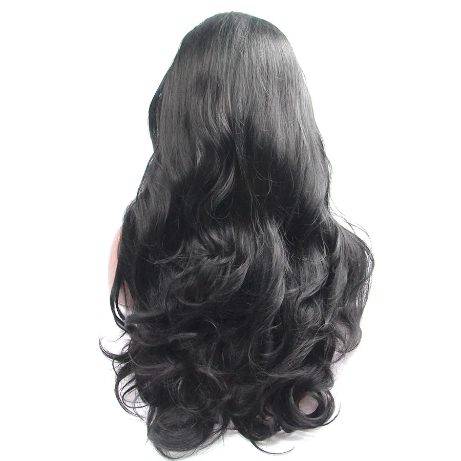 Черное Кружево Фронтальной Парики Для Чернокожих Женщин Объемная Волна Парик