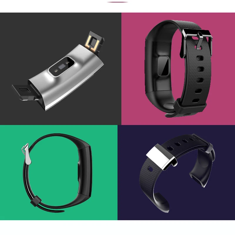 

Tomkas Smart Bracelet Bluetooth Sport Heartrate Monitor Health Bracelet Fitness Tracker Waterproof Band Pedometer