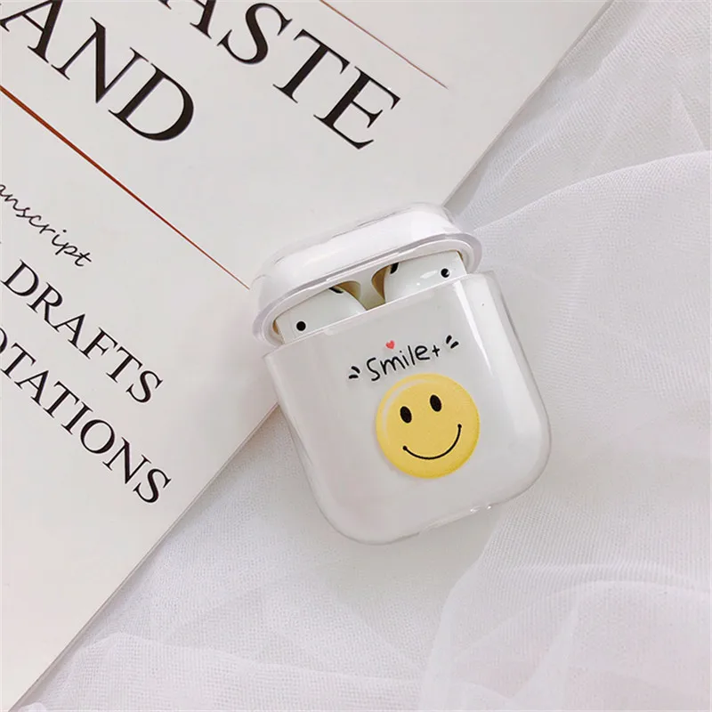 Милые, Мультяшные, Прозрачные Жесткие чехлы для Apple Airpods чехол для наушников Защитный чехол для airpods модная зарядная коробка чехол сумка