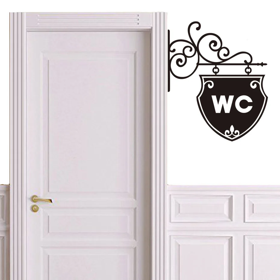 WC персональные модные виниловые наклейки на двери для туалета, съемная Наклейка на стену из ПВХ, водостойкая художественная Фреска, аксессуары для украшения дома
