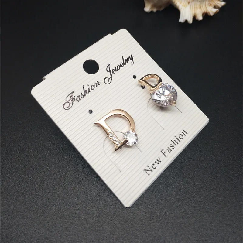 Серьги женские из натурального розового золота с цирконием фирменный дизайн