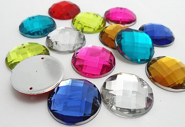 

Free shipping~! 500pcs/bag 16mm Round Acrylic sew on rhinestones flat back,DIY Handmade garment Jewelry accessories