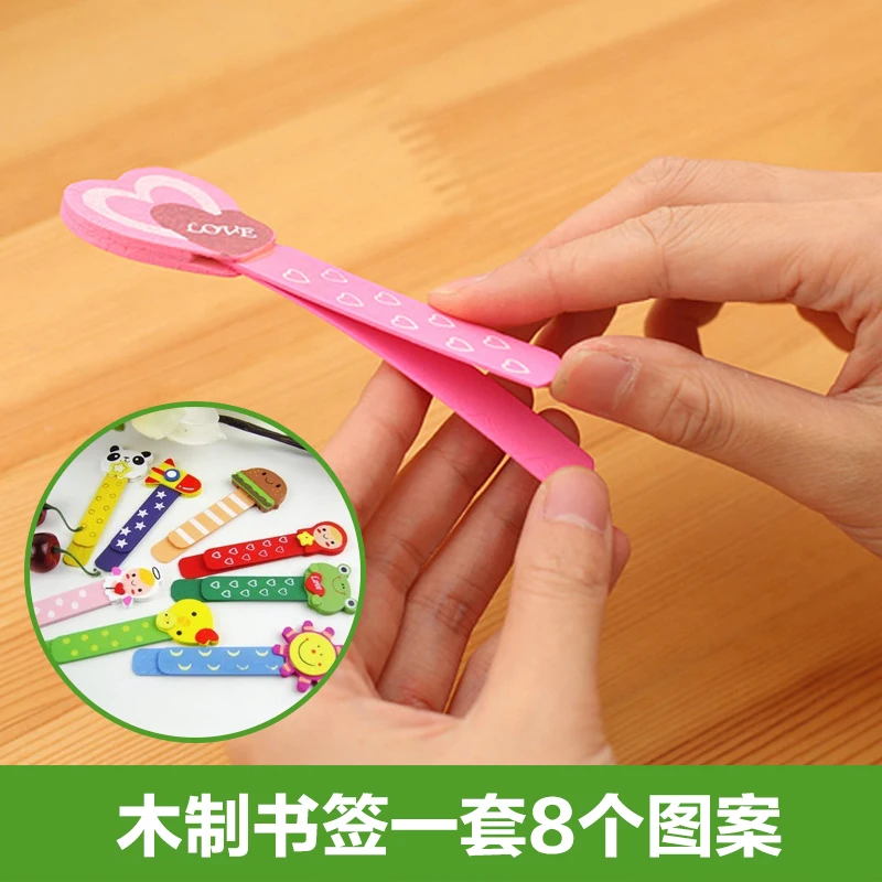 

20 pcs/lot creative new cartoon Wooden bookmark fresh student prizes children gifts Cute pupil learning stationery supplies