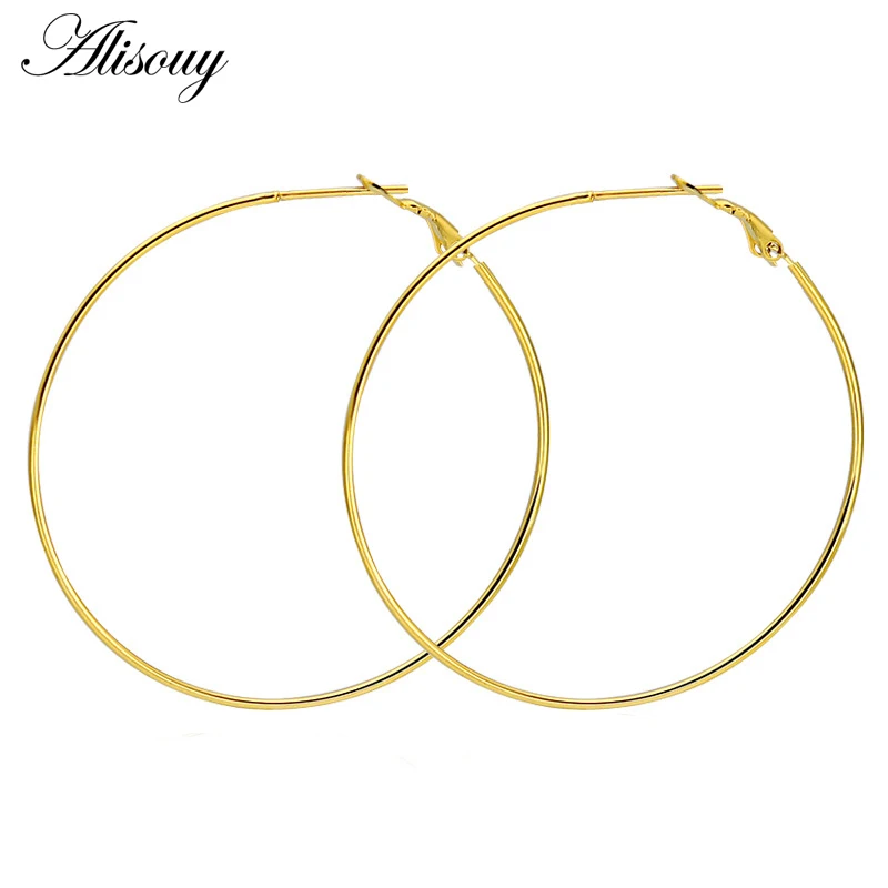 Alisouy 1 пара простые большие серьги-кольца для женщин заявление ювелирные изделия