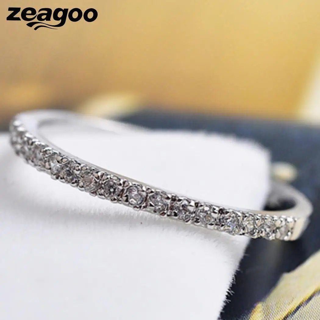 Блестящее инкрустированное кольцо 1 сплав горный хрусталь Мода Минималистский