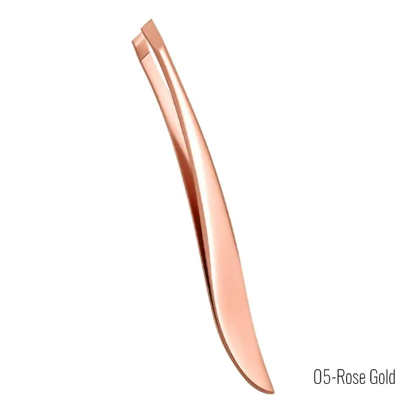 Rose Gold Уникальное 5 стилей, красочные, Новое поступление, Профессиональный пинцет из нержавеющей стали, для бровей, лица, носа, зажим для волос, инструмент для удаления, банановый зажим - Tweezer Tip Type: Rose Gold