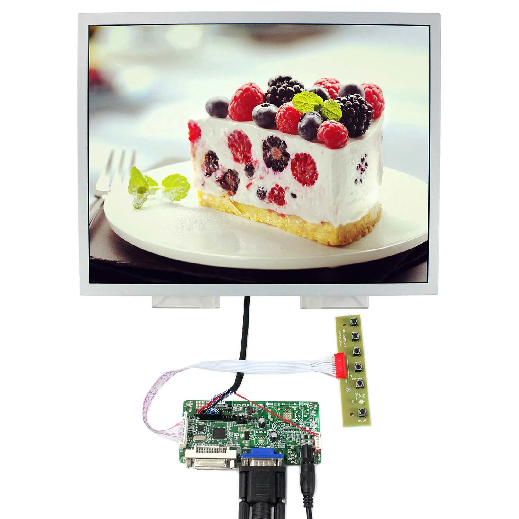 

DVI+VGA LCD Controller Board With 15" LQ150X1LW94 1024x768 IPS LCD Panel