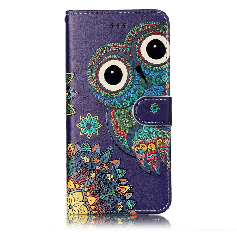 Чехол-книжка из искусственной кожи чехол-портмоне для huawei P8 Lite P10 плюс P20 P9 Lite mini Коврики 9 10 Pro Y9 наслаждаться фотоаппаратов моментальной печати 7S 7X чехол Fundas B06 - Цвет: Ethnic Wind Owl