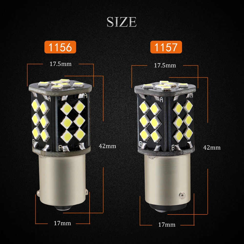 10 50 шт./лот S25 1156 1157 T20 7440 7443 3030 24 SMD для внешних тормозных ламп Canbus задние фонари