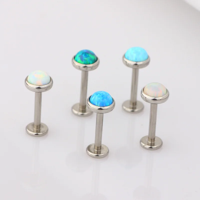 1 шт. модные титановые опаловые кольца для губ внутренние нитки носовые шпильки