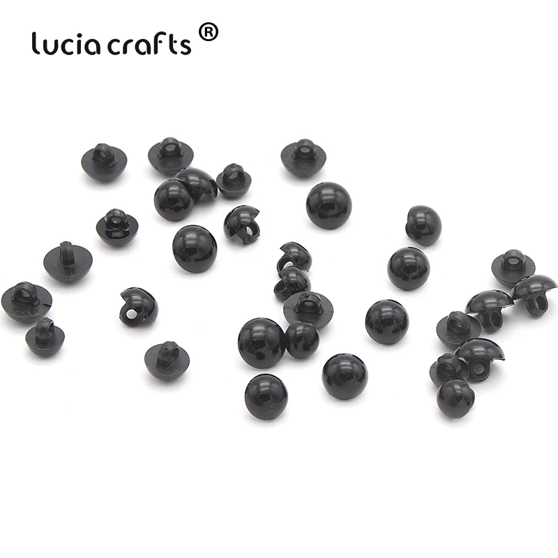 Lucia crafts 50 шт/100 шт черные нейлоновые пуговицы Гриб куполообразные Швейные хвостовик глазного яблока животное мяч игрушка глаза DIY аксессуары E0603