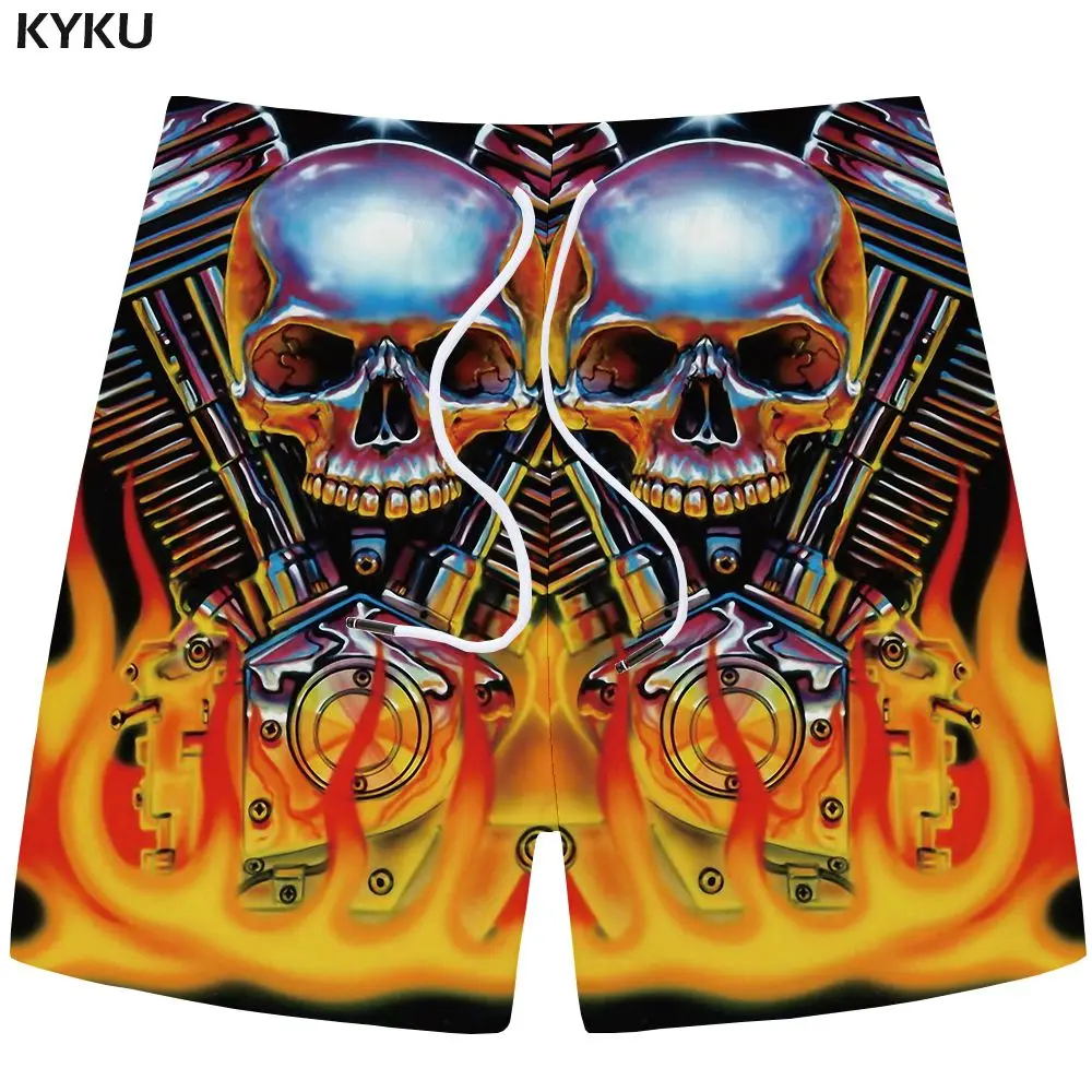 Mens Shorts 12 KYKU шорты с черепом, мужские серые шорты Карго, повседневные готические шорты с 3d принтом, пляжные шорты для фитнеса, мужские короткие штаны, лето - Цвет: Mens Shorts 12