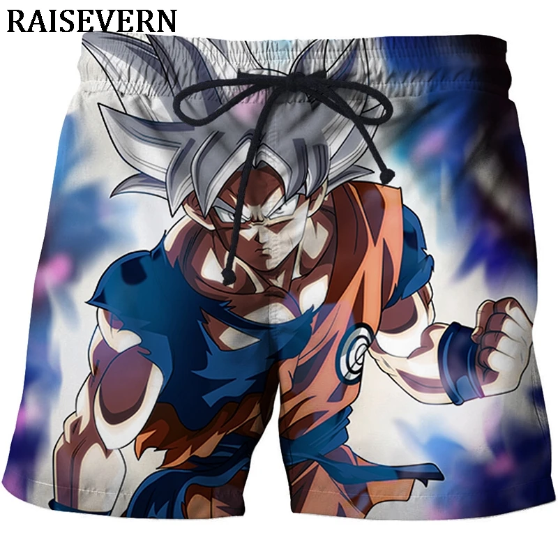 Летние шорты с 3d принтом Dragon Ball дышащие крутые мужские пляжные в стиле хип хоп