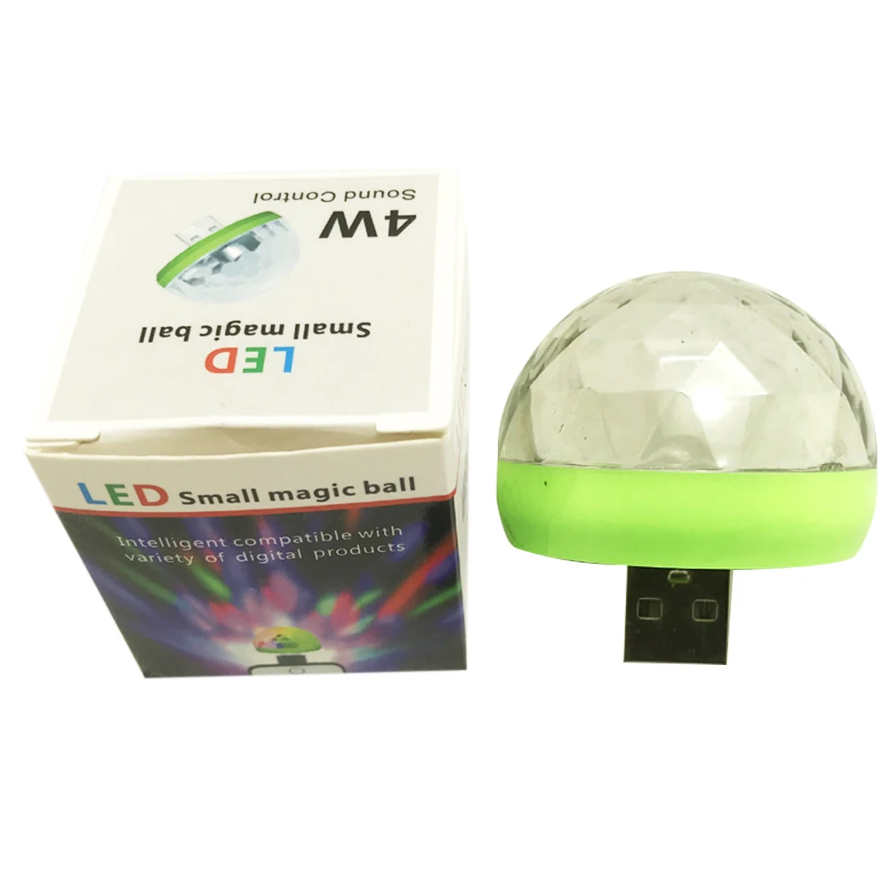 Mini USB LED Party Light Colorful Neon Stage Lamp Crystal Magic Ball Light For Home Party KTV DJ Show Disco Bar Club Decorations - Color: USB Port