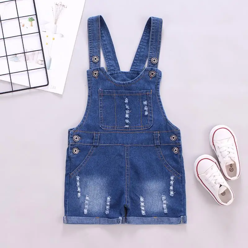 Джинсовые комбинезоны Jardineira Infantil Menino Real Rushed летние модные детские шорты на