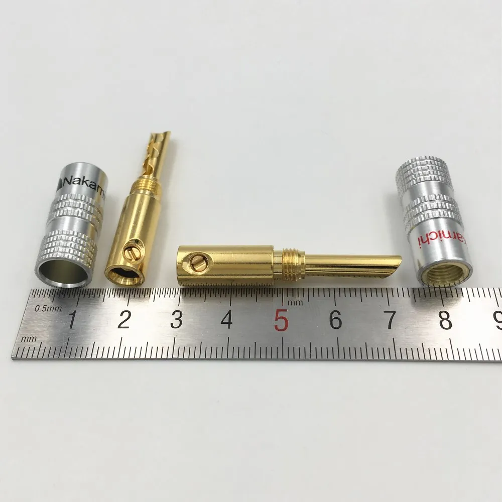 8 шт 24K позолоченный аудио Nakamichi BFA Бесшумная трубка провода 4 мм разъем для