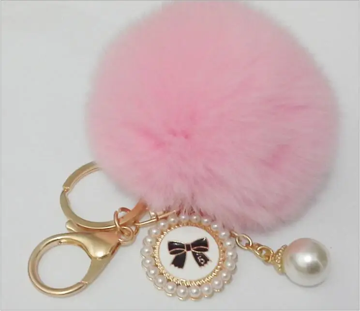 11 цветов имитация жемчуга брелки милый брелок с кроличьим мехом помпоны Женская