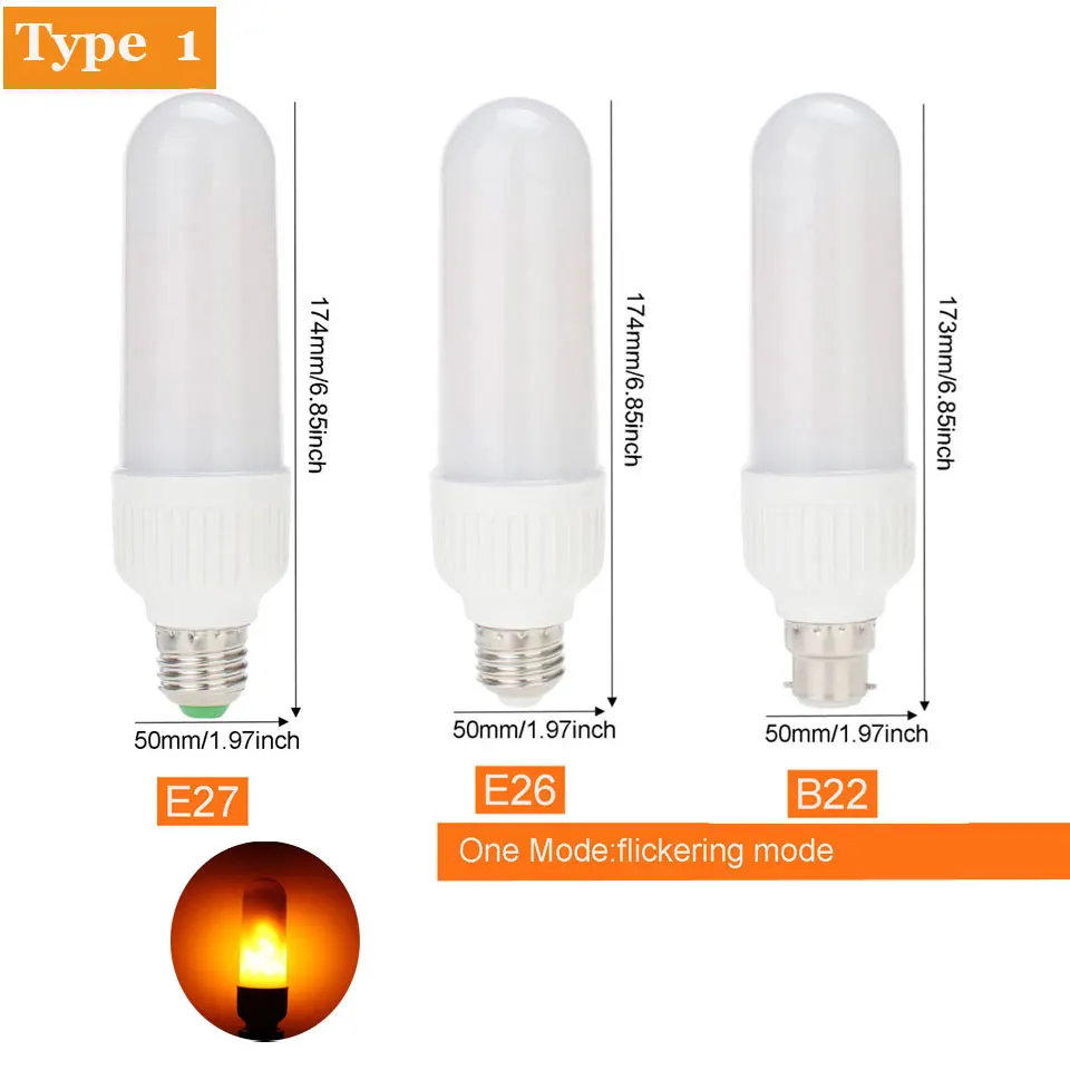 Светодиодные лампы E27 E26 огненные для кукурузы B22 E14 85 265 в 2835 SMD энергосберегающие