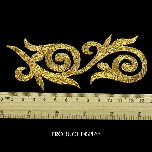 5pc Gold Applique Iron On Patch Embellishment Embroidered Garment Decoration Parches bordados Sewing Supplies TH12 | Дом и сад
