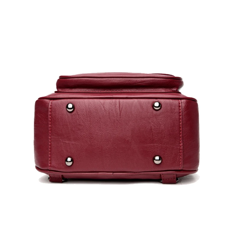 Женская сумка из искусственной кожи рюкзак известных брендов с двойным ремешком