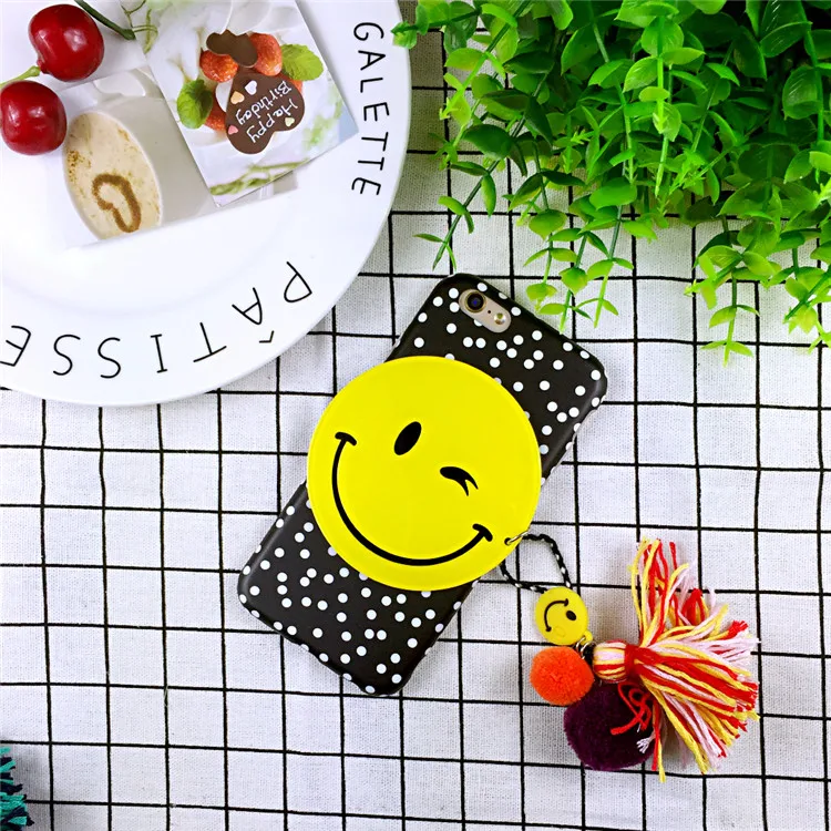 Корея Желтый Улыбкой Лицо Кисточкой Футляр: Мягкий Tpu Силиконовый Защитный Чехол