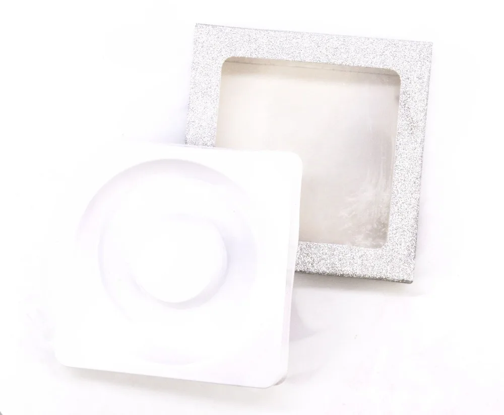 silver 10 компл./лот упаковочная коробка для ресниц пустой ресницы посылка многоцветный бумажная коробка белый фарфоровый поднос с фокусным расстоянием 25 мм ресницы DIY блестящие упаковочная коробка - Цвет: silver