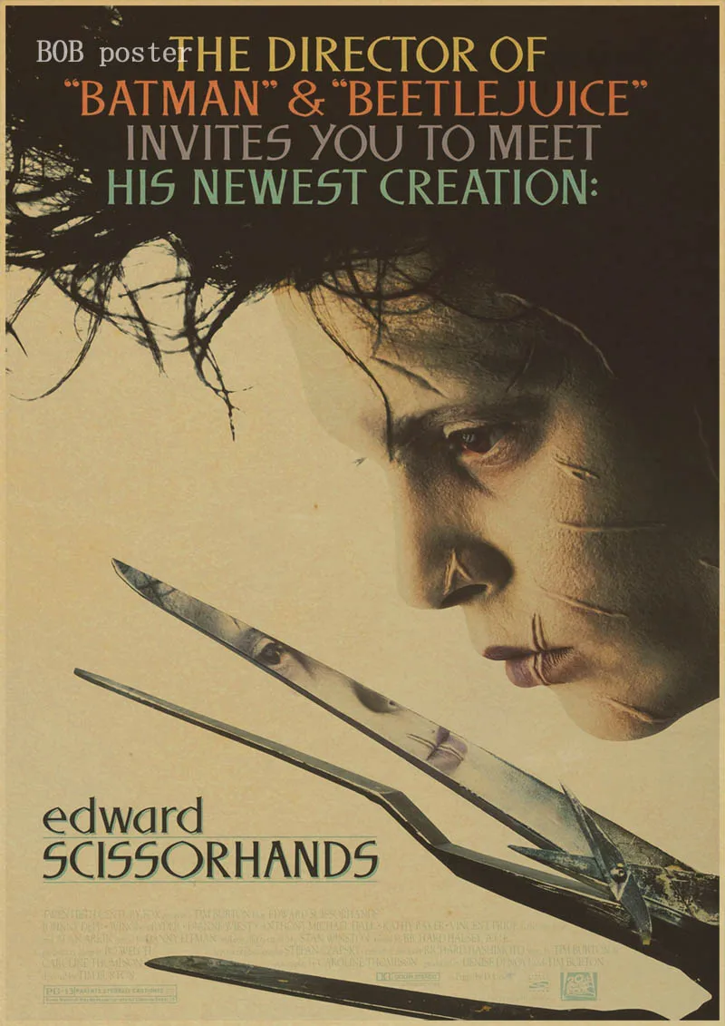 P028 Эдварда Scissorhands плакат классический постер фильмов в стиле винтаж ретро крафт настенная бумажная наклейка - Цвет: P028