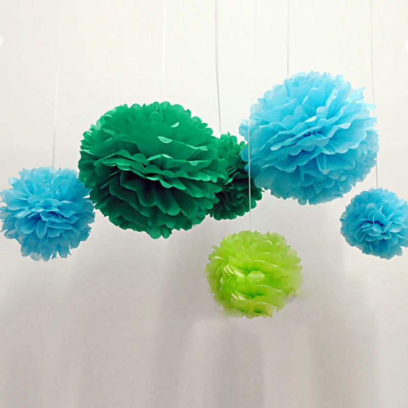 5pcs*14 inch (35 cm) Tissue Paper POMPOMS Flower Balls Home Decor Festive &amp Party Supplies Wedding Favors | Дом и сад