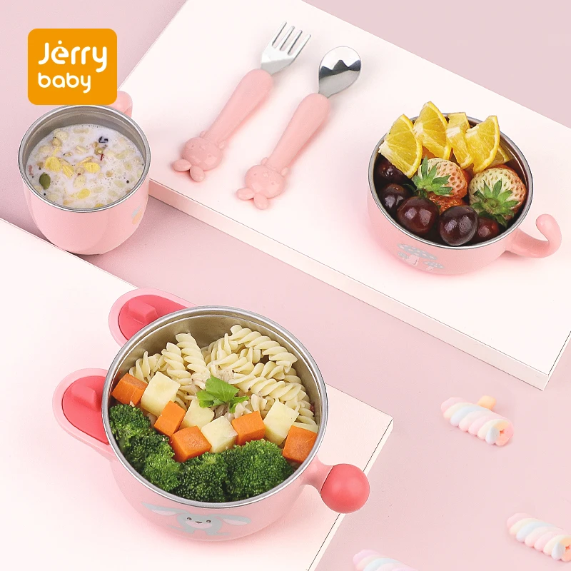 Jerrybaby чашка для кормления малыша тарелка из нержавеющей стали согревающей воды
