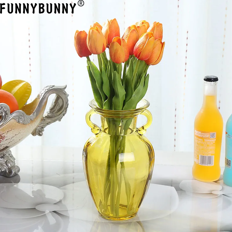 FUNNYBUNNY Мини Искусственные тюльпаны цветы для вечеринки дома Свадебные украшения