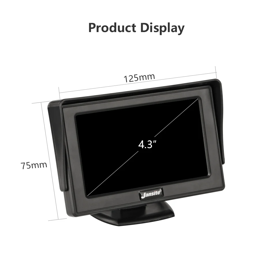 JMCQ 4,3 дюймов TFT lcd монитор автомобиля монитор дисплей обратная камера парковочная система для автомобиля заднего вида Мониторы NTSC PAL