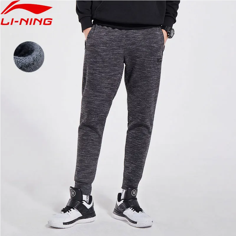 Li-Ning мужские баскетбольные серии CBA спортивные штаны теплые флисовые 72% хлопок 28%