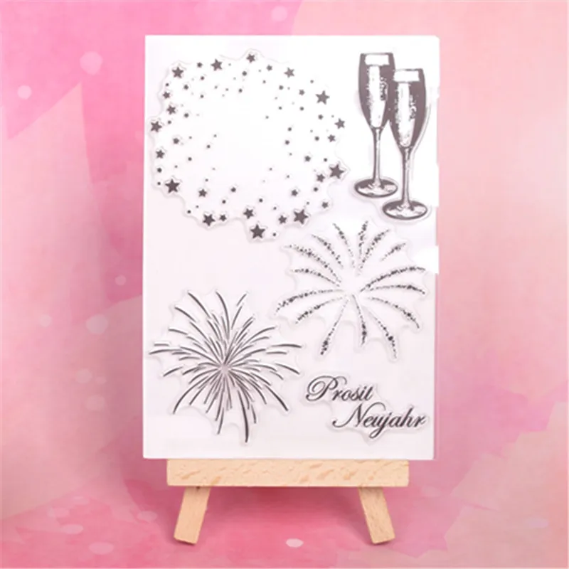 Фейерверк Шампань прозрачный чистый силикон штампы для DIY