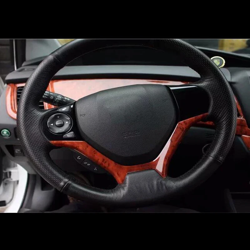 Чехол на руль для салона автомобиля Honda JADE 2013 2017 1 шт. дерево АБС аксессуары