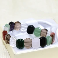 natural mix stone exquisite bracelet for women natural stone bead chalcedony carnelian agat 1014mm fine jewelry 7 5inch b1693