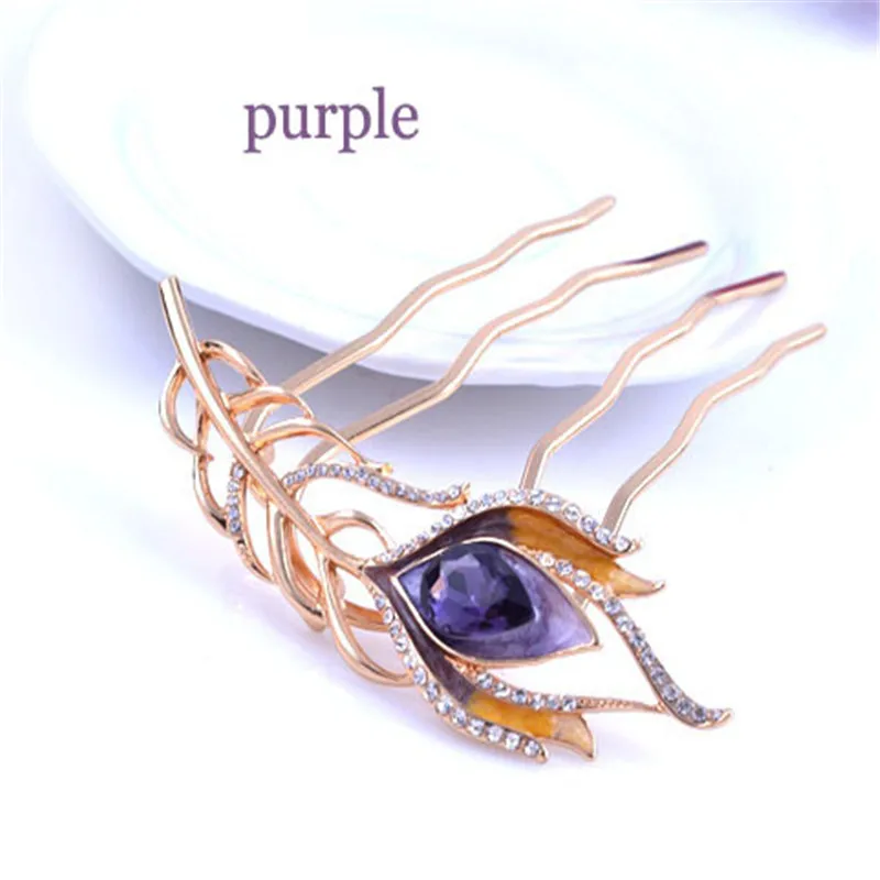 Женские эмалированные гребни для волос свадебные украшения золотого цвета с