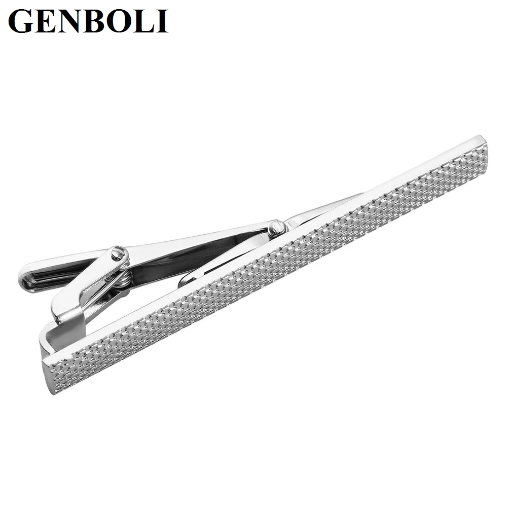 GENBOLI Мужской зажим для галстука официальный нержавеющая сталь тонкий