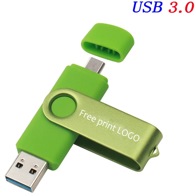 JASTER(более 5 шт. бесплатный логотип) USB 3,0 OTG Usb флеш-накопитель 4 ГБ 8 ГБ 16 ГБ 32 ГБ 64 ГБ флеш-накопитель для Android Mobile Micro - Цвет: Green