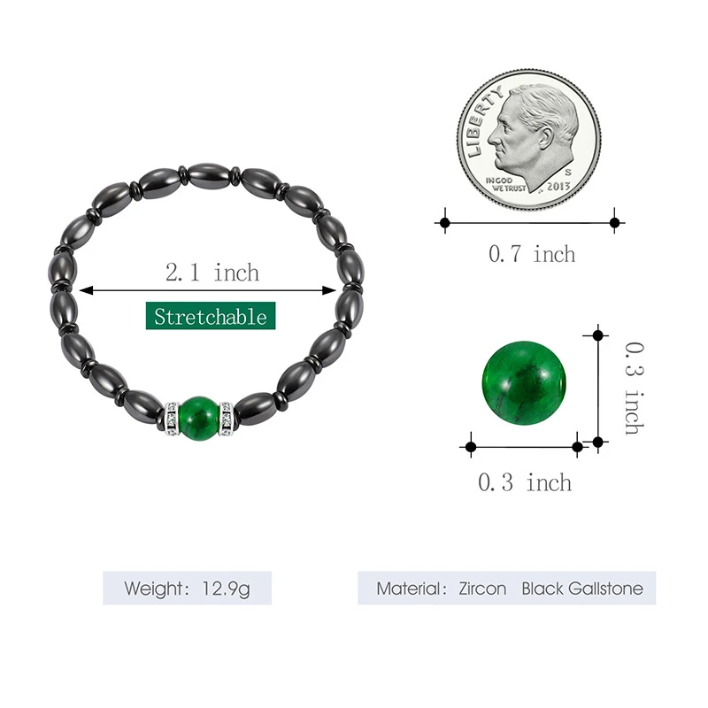 Black gallstone magnetotherapy health care Weight loss Bracelet Radiation protection bracelet #13 | Украшения и аксессуары